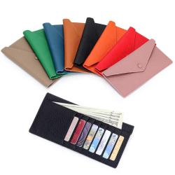Factory Wholesale New Fashion Long Ladies Card Holder Wallet Minimalist Pu Leather Envelope Purse Custom Logo Wallet Women