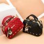 The New Boston Woman Handbag Custom Korean  The Large-capacity One-shoulder Bag PU Fashion Designer Diamond Lattice Bag