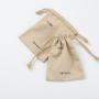 Custom Logo Printed Gift Cotton Canvas Packing Drawstring Bag Small Luxury Canvas Dust Cosmetic Pouch