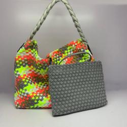 2024 Colorful High Capacity Woven Neoprene Leather Tote Bags Handbags For Women Luxury