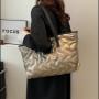 Simple Solid Color Fashion Cotton Large Tote Handbags Custom Logo Shoulder Bag 2024 Spring New Western Underarm Bags for Women