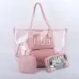 Keymay New Design Stock 10 Colors High Quality Summer Popular Transparent PVC Waterproof Handbag Tote Beach Bag Clear Tote Bags