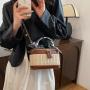 2024 Factory wholesale Box Handbags Young Lady Summer Straw Beach Box bags With Scarf Lady fashion design purses For Ladies