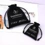 Custom Screen Printing Black Cotton Canvas Pouch Drawstring Gift Cosmetic Dust Canvas Packing Bag
