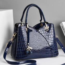 Bolsos Para Mujeres Large Capacity Single Shoulder Bag 2022 New Spliced Alligator Print Bag Pu Pure Color Zipper Crossbody Bag