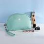 Custom Logo Zippered Make Up Pouch Clear Lip Shaped Small Leather Zipper Makeup Cosmetic Bag