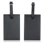 Leather Luggage Tags Travel Bag Labels with Name ID Card Suitcase Baggage Handbag School Bag Label Privacy Protection Black