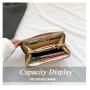 HR547 Women's Wallet With Long Zipper PU Leather New Painted Contrast Long Leisure Handheld Money Clip Wallet Envelope Purse