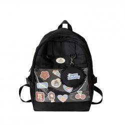 Fashion customized nylon Ita bag clear transparent girls shoulder backpack bag