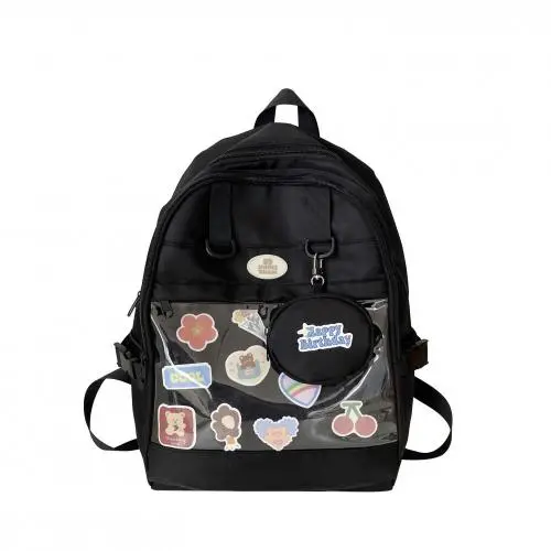 Fashion customized nylon Ita bag clear transparent girls shoulder backpack bag