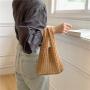 Wholesale Fashion Soft Cotton Thread Braid Women Tote Handbags Specially Designed Knit Embroidered Hollowed-Out Female Hand Bags