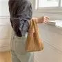 Wholesale Fashion Soft Cotton Thread Braid Women Tote Handbags Specially Designed Knit Embroidered Hollowed-Out Female Hand Bags