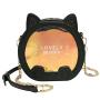 Lovely cat design chain girls shoulder leather crossbody bag customized holographic Ita bag
