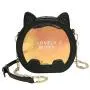 Lovely cat design chain girls shoulder leather crossbody bag customized holographic Ita bag
