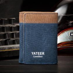 ZR203 Denim Canvas Retro Student Men's Wallet Short Threefold Wallet Men's Change Card Bag Spot Wholesale