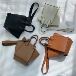 Custom handbag LOGO bag straps shoulder crossbody bucket bag for women pu leather handbags trendy women's tote bags