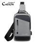 Oem Manufacturer Custom Casual Outdoor Man Bike Royal Blue Usb Charging Port Sling Shoulder Crossbody Chest Bag