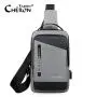 Oem Manufacturer Custom Casual Outdoor Man Bike Royal Blue Usb Charging Port Sling Shoulder Crossbody Chest Bag