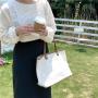 Custom leisure Large lady shoulder bag fashion design PU stitching canvas tote bag College students' ladies handbags bucket bag