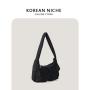External Pocket Drawstring Shopping Bag Japanese Nylon Women Large Capacity Classic Tote Bag Shoulder Bags