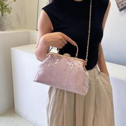 HR564 Women New Designed Sequins Shine Brightly Dinner Clutch Handbag Fashion Shell Shaped Crossbody Bag Ladies Luxury Party Bag