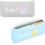 Gelory Lovely Stationery Bag Portable Small PU Leather Pencil Case Student Pencil Bag With Zipper