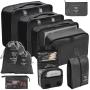 Travel Essentials 9 Set of Various Colored Packing Cubes Luggage Organizer Bags for Carry on Suitcases