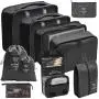 Travel Essentials 9 Set of Various Colored Packing Cubes Luggage Organizer Bags for Carry on Suitcases