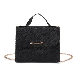 2024 Autumn/Winter Leisure Simple Handbag Women's New Cross-Border Portable Bag with Embossed Chain Small Square Bag Wholesale