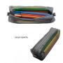 Gelory Hot Selling Student Supplies Transparent Mesh Zipper Pencil Case School Classic Nylon Pencil Bag