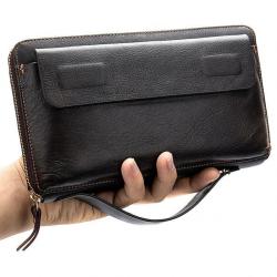 Clutch Wallets Men's Bags Casual Long Business High-capacity Genuine Leather Polyester Opp Bag Durable National Zipper & Hasp