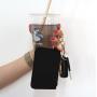 NO MOQ Keyring For Girls Nylon Bags Coin Purses Zipper Nylon Coin Purses Letter Patches Wallet Keychain Key Case Nylon Bags
