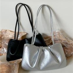 Womens Handbags 2024 Hasp Rectangle  Ruched Ladies bags Fashion Simple Soft PU leather Shoulder bags for women