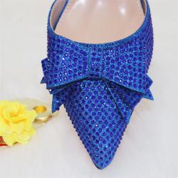 Luxury rainbow pointy bow high heeled sandals ladies pumps stiletto women rhinestone designers heeled sandals with handbag