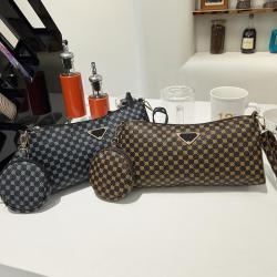 High quality printed armpit bag two sets of 2024 new korean women's shoulder bags mobile phone bag