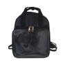 Factory customized leather women ita backpack with clear PVC window pins display custom ita bag