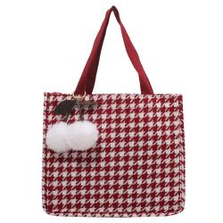 Large Capacity Thousand Bird Lattice Bag Female New Fashion Tote Bag Female Ins Student Canvas Shoulder Bag
