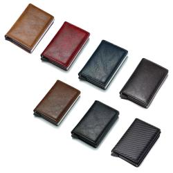 Factory Wholesale 2024 Modified RFID Anti-theft Brush Men's Explosion Brake Aluminum Alloy Card Case Card Holder Wallet