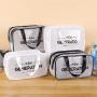 Custom Logo Travel Transparent Waterproof Zipper Wash Bags Double Layer Large Capacity EVA Clear Cosmetic Toiletry Bag wholesale