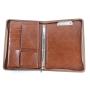 Zip folio with ring binder leather zipper planner with logo high quality zip folio