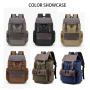 ZWY214 New Canvas Men Drawstring Flap School Bag Daily Vintage Laptop Shoulder Bag Outdoor Travel Student Business Backpack