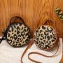 Retro leopard print small round bag 2024 women handbag factory wholesale Korean style trend of shoulder bag for women