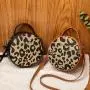 Retro leopard print small round bag 2024 women handbag factory wholesale Korean style trend of shoulder bag for women
