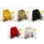 ZR374 New Drawstring Canvas Backpack Large Capacity Student Tutorial Bag Light Sports Student Schoolbag