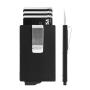 Slim Minimalist Front Pocket RFID Blocking Carbon Fiber Metal Wallets for Men with Money Clip