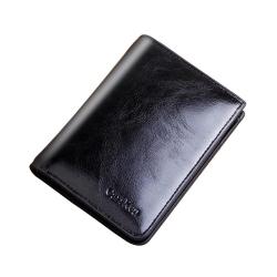 OEM020 New Brand Waterproof Vintage Men Wallet Oil Wax PU Leather Short Zipper Coins Purse Wallet For Men ID Credit Card Holders