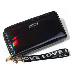 ZR819 Women's Wallet Long Handbag Laser PU Double-layer Zipper Coins Wallet Purse StylishColor Mobile Phone Bag Card Holder