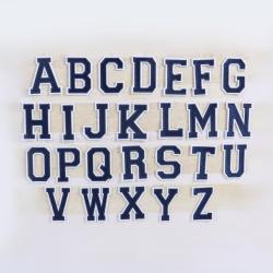 Custom 26 Alphabets Initial Letter Patches Glue Backing Without Glitter Sequins Flat Embroidery Varsity Monogram Letter Patch