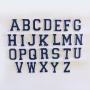 Custom 26 Alphabets Initial Letter Patches Glue Backing Without Glitter Sequins Flat Embroidery Varsity Monogram Letter Patch
