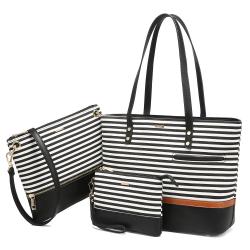 Lovevook wholesale custom logo 3 in 1 set crossbody bag popular PU leather canvas ladies tote bags 2024 women purse handbag sets